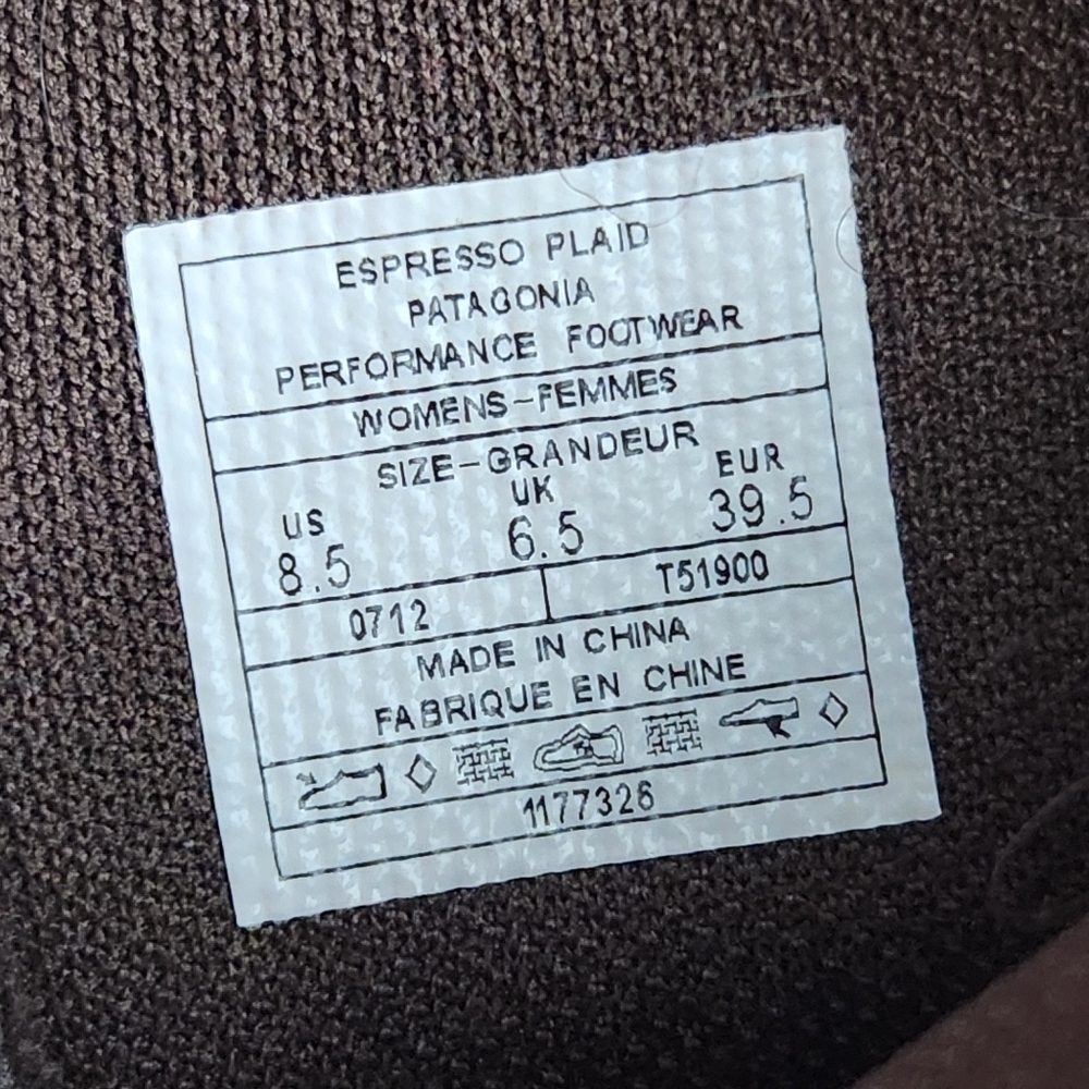 Patagonia brown and red plaid high top lightweight boots sizewomens 8.5 - Picture 9 of 11